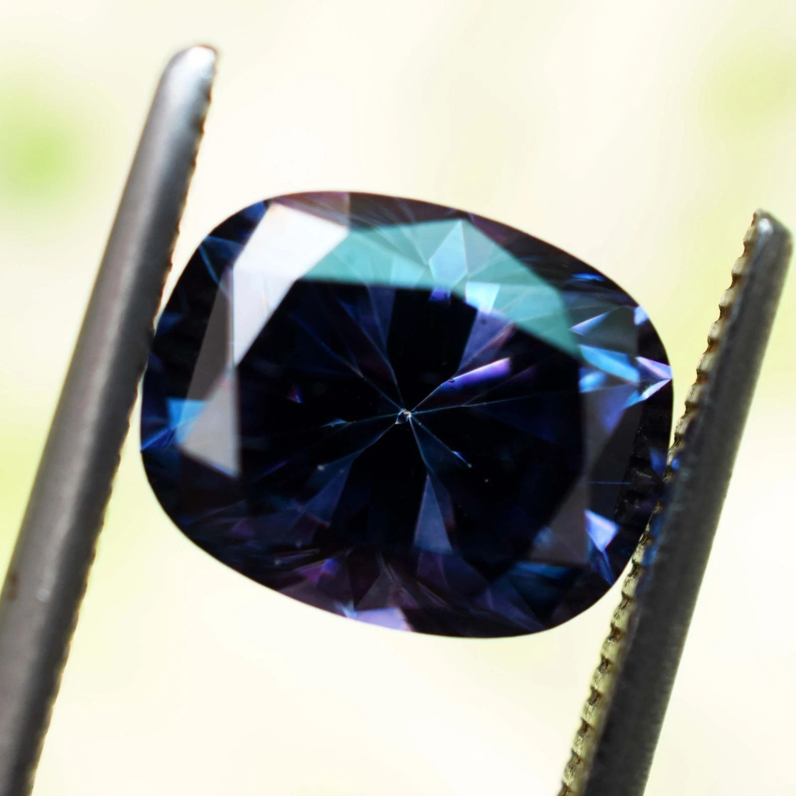 2.82 Ct Certified Lab-Created Purple Blue Diamond Cushion Cut Sparkling Gemstone
