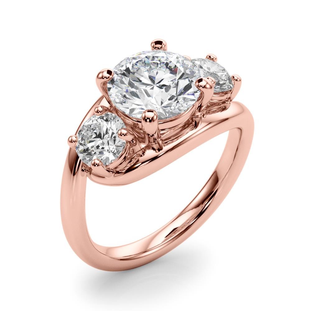 Lab Grown Diamond VS F 2.00-4.00 Ct 3-Stone Round Engagement Ring 14K Solid Gold