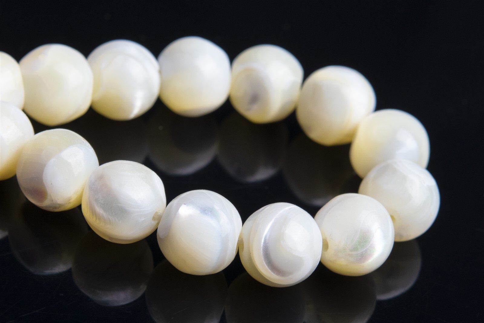 7-8MM White Trochidae Shell Beads Round Gemstone Loose Beads