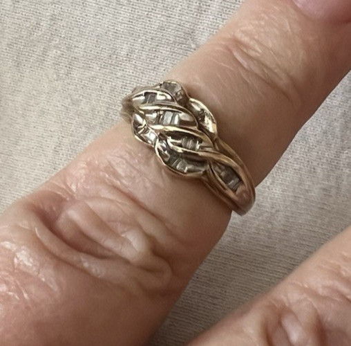 10k Gold With Baguette Diamonds Ring Size 7, 3.2 Grams, Pre-Owned