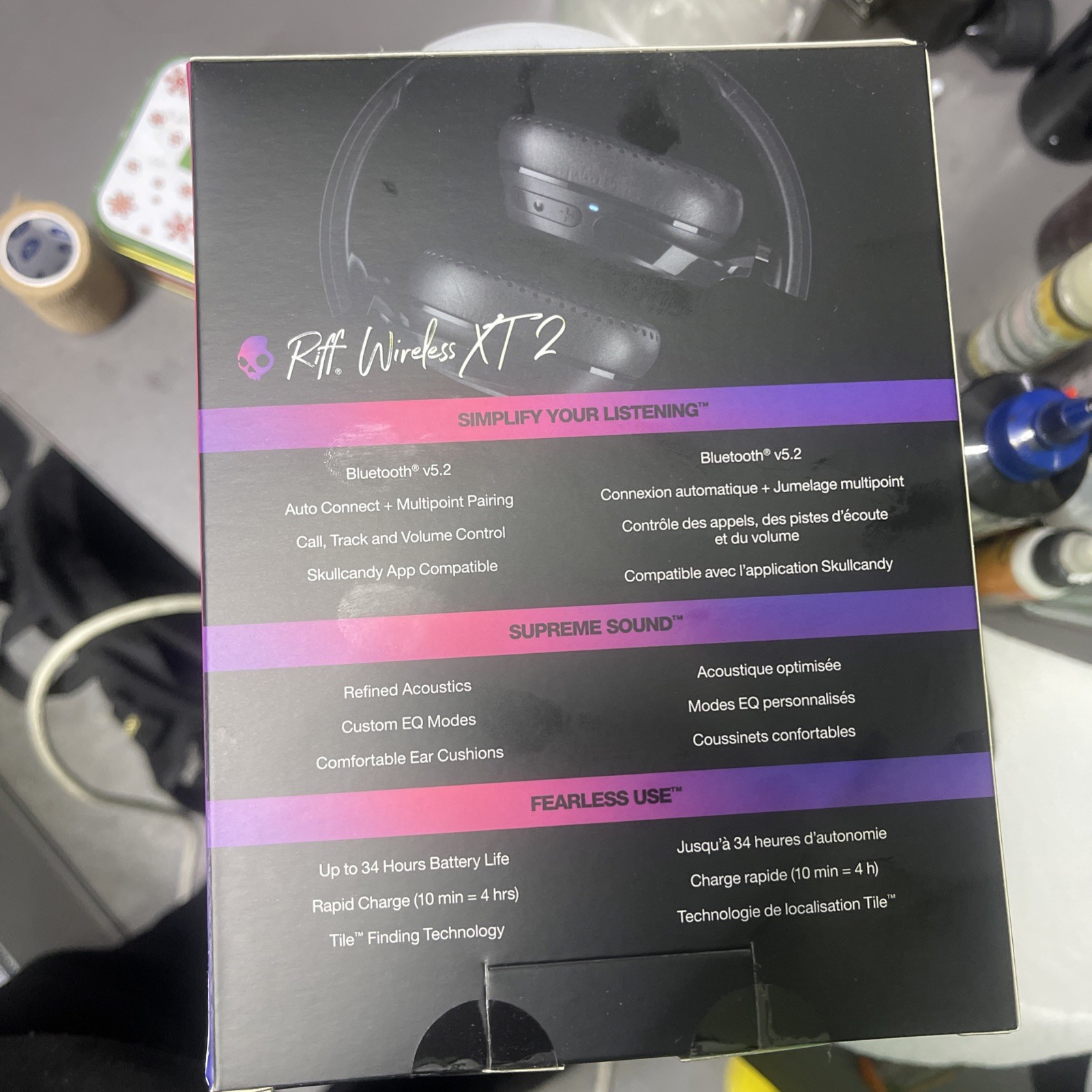Skull Candy Wireless Air Buds Rail XT, Noise Canceling In Black Color