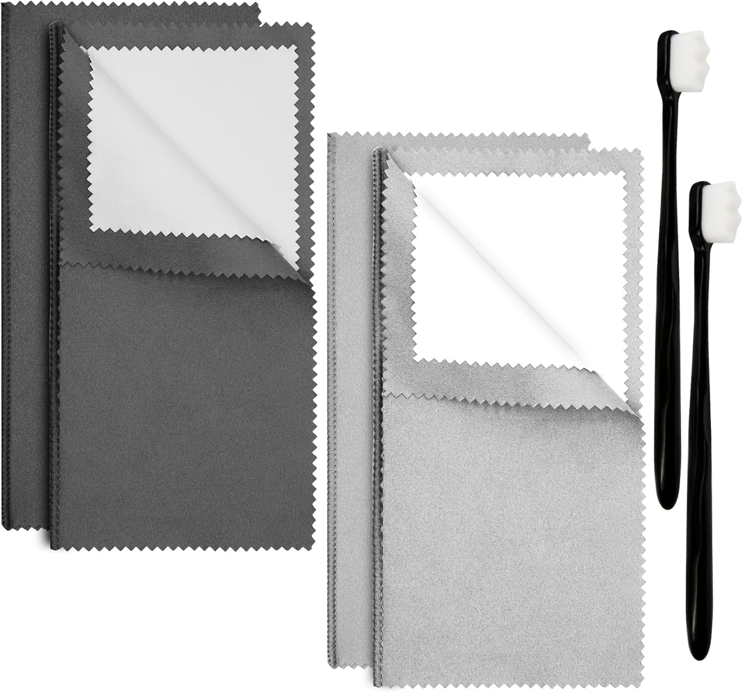 Effortless Jewelry Care: 6-Pcs Microfiber & Brush Set for All Your Jewelry Needs