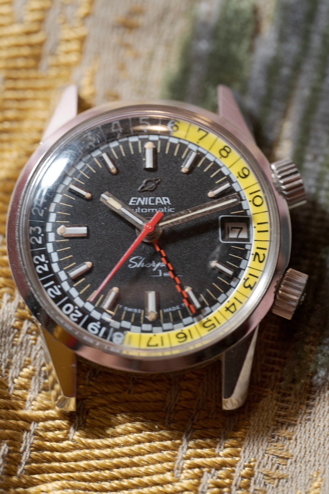 Vintage Enicar Sherpa Jet GMT Ref. 148-35-02 EPSA Compressor Original Crowns
