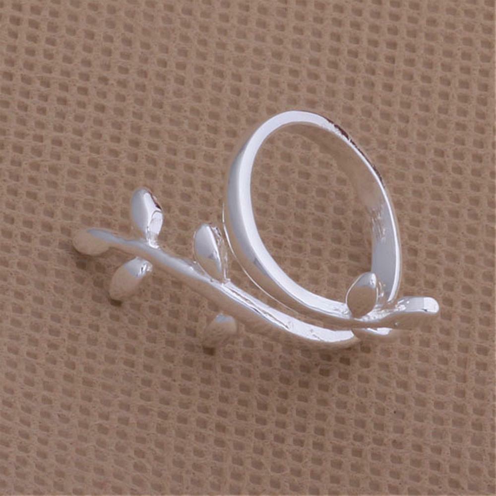 Platinum Plated Brass Olive Cuff Metal Rings Silver Size 7 Adjustable 17mm P11