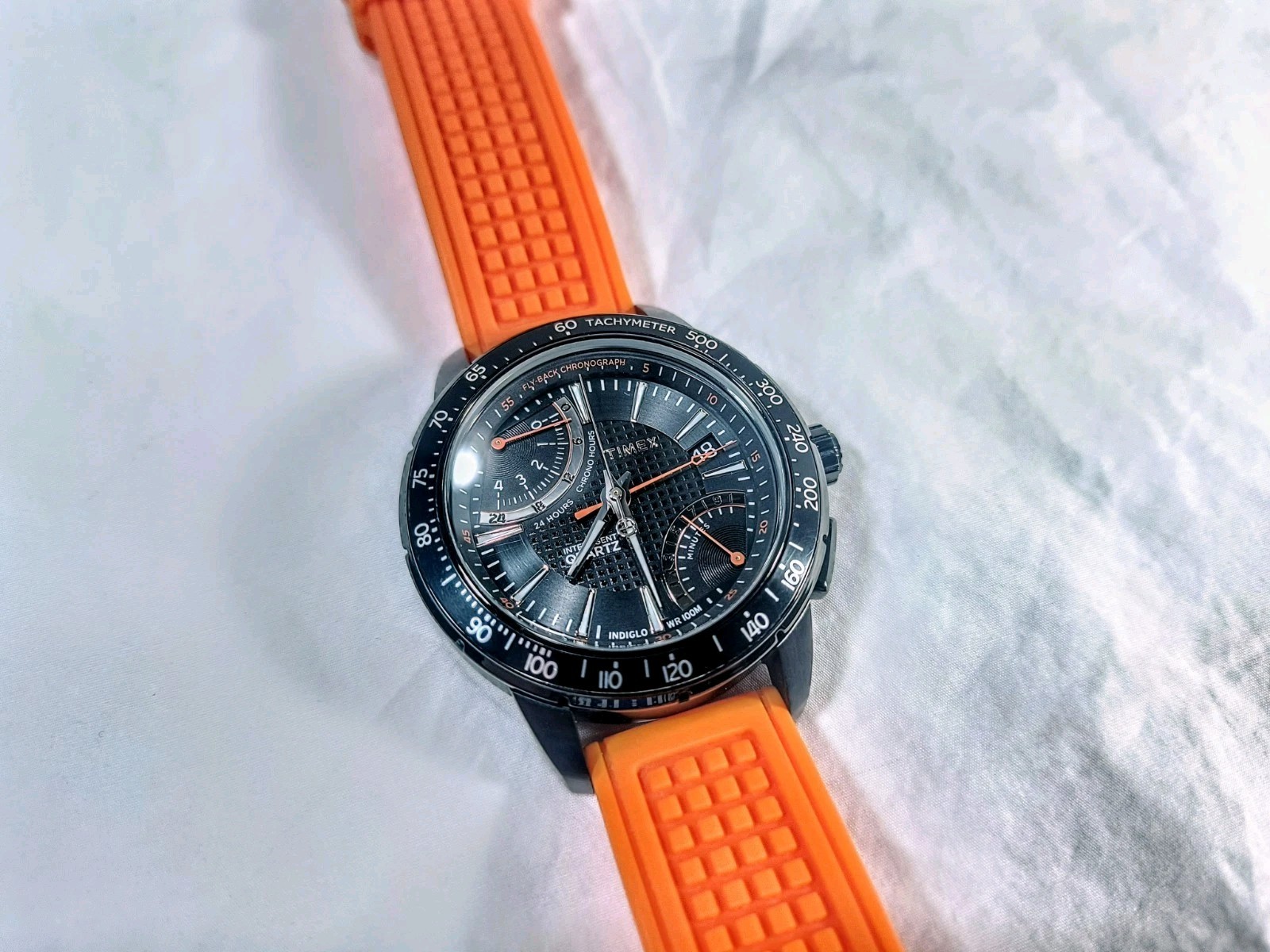 Timex 1854 Intelligent Quartz Watch T2N707 Tachometer Chronograph WR100 Working