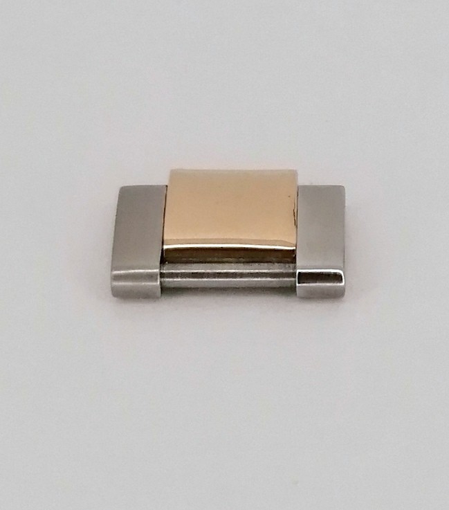 Rolex two tone rose Gold Stainless Steel link bracelet 15mm (one piece) Genuine