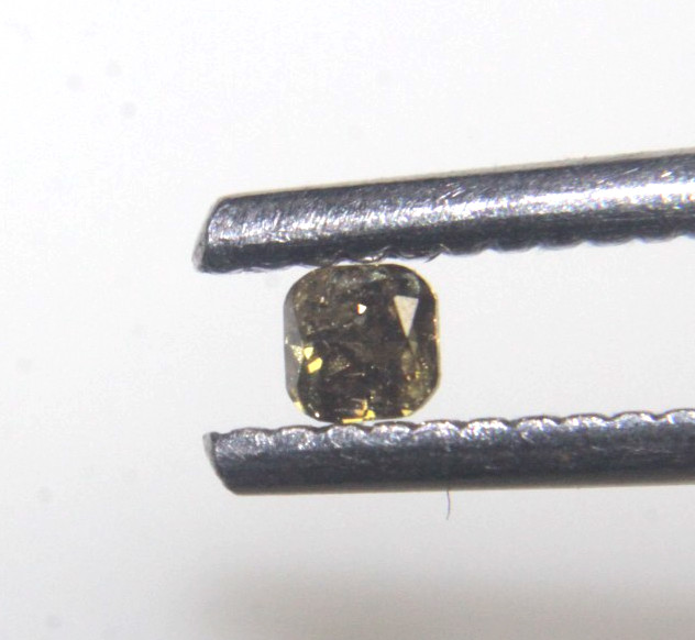 0.11Cts Cushion Shape Fancy Yellow Color Rose Cut Diamond 2.56×2.51×1.85 MM