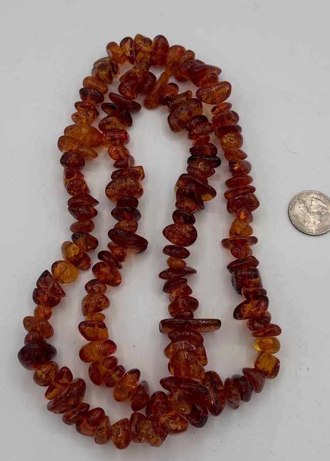 Vintage Baltic Amber Nugget Necklace 114g/4oz– Natural Cognac Inclusions – 42”