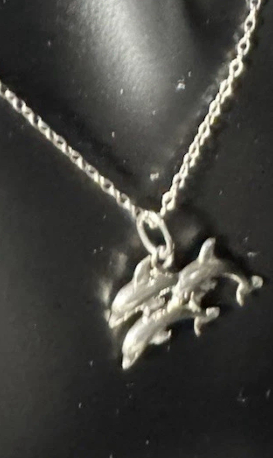 Sterling Silver Dolphin Pendant with 3 Dolphins Marked .925STERLING