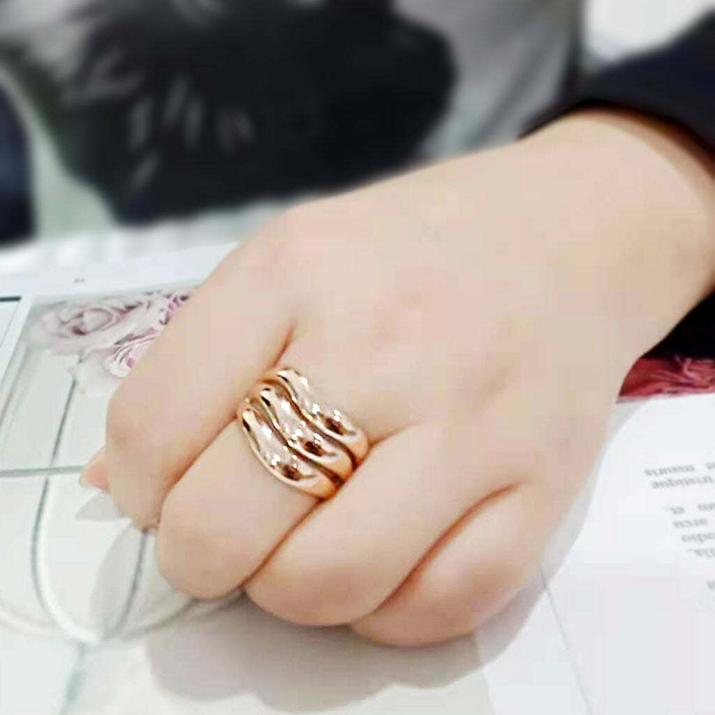 TK3799 – IP Rose Gold(Ion Plating) Stainless Steel Ring with NoStone in No Stone