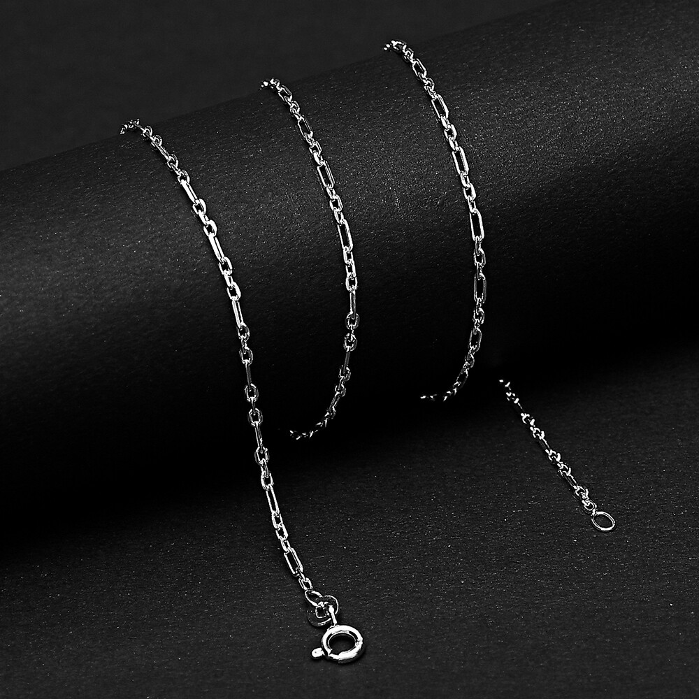 18 inch Figaro Style Chain 925 Sterling Silver Jewelry 6116