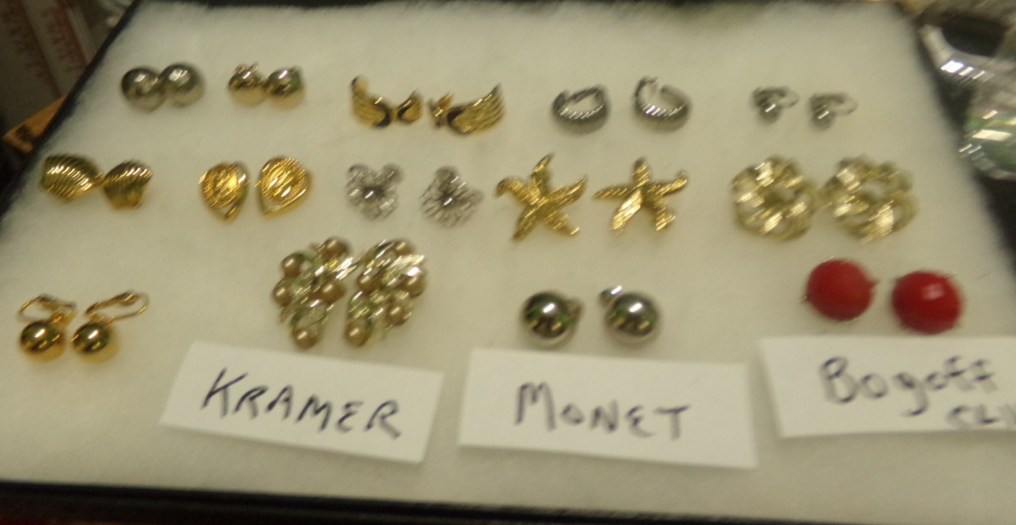 ESTATE FIND 14 PAIRS EARRINGS SOME SIGNED