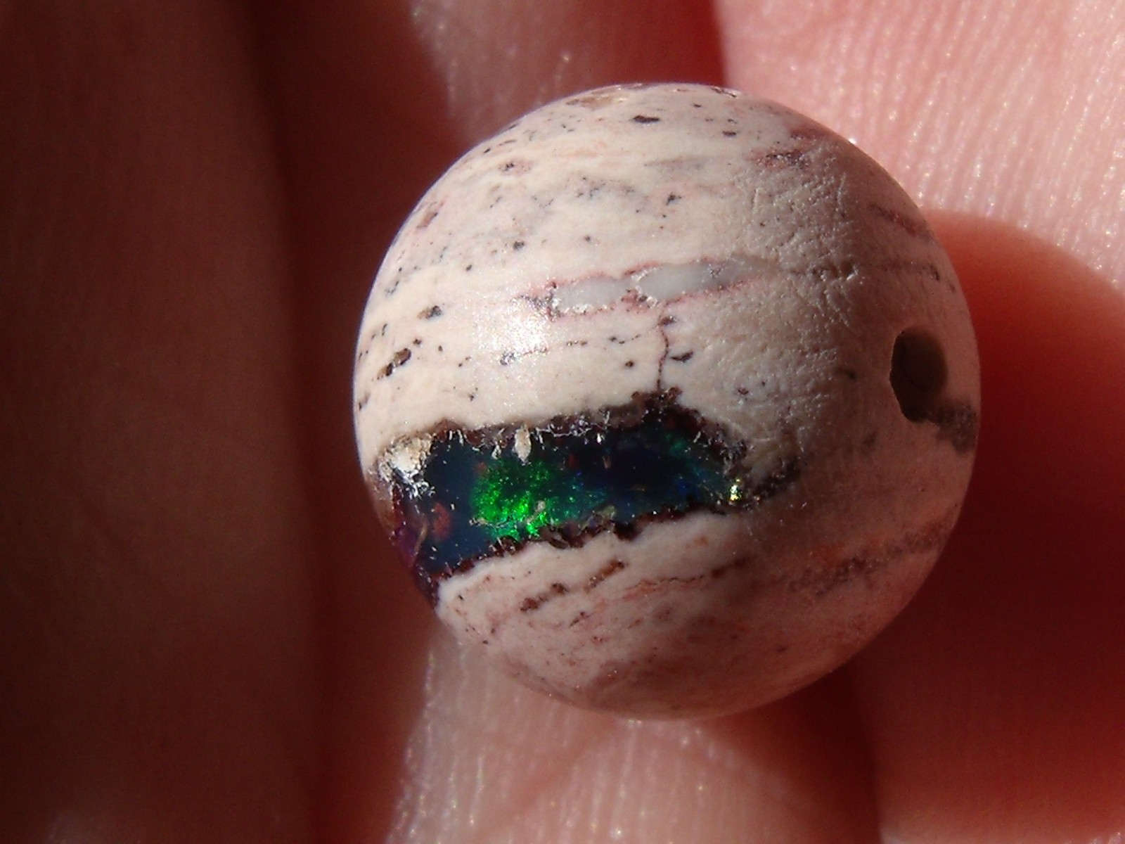 7.71 Ct. Mexican Cantera fire opal bead