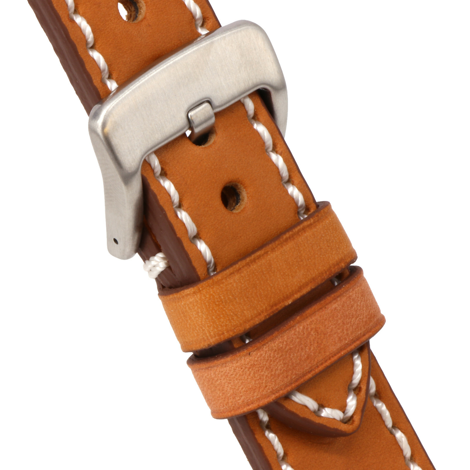 24mm NEW COW Leather Strap Light Brown Watch Band for fits PANERAI White Tang x1