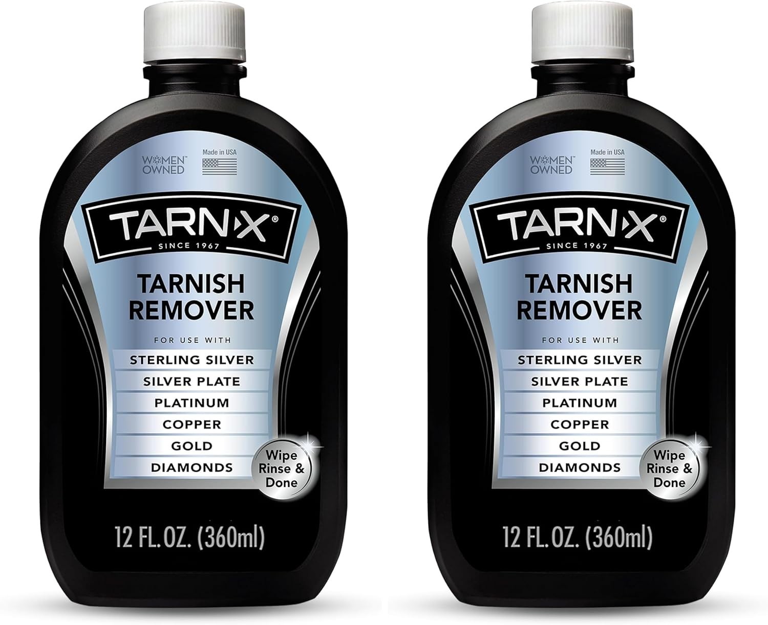 Tarn-X Tarnish Remover 12oz Bottle Silver Jewelry Cleaner NEW Pack of 2