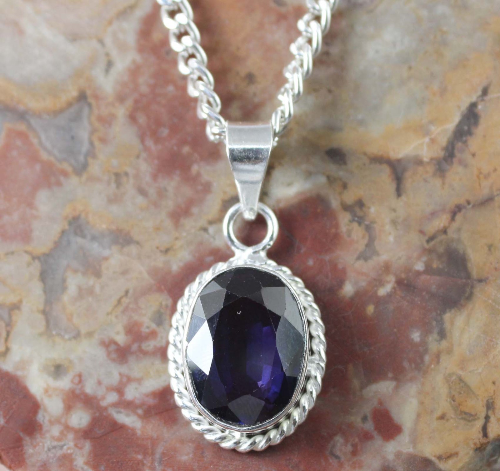 17.85 Ct Natural Boysenberry Sapphire Oval Gems Certified Pendant Veterans Day