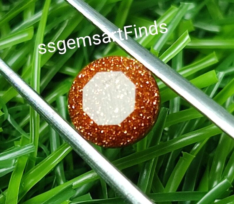 Gold Sandstone Round Shape Loose Gemstone Jewelry Making Gift