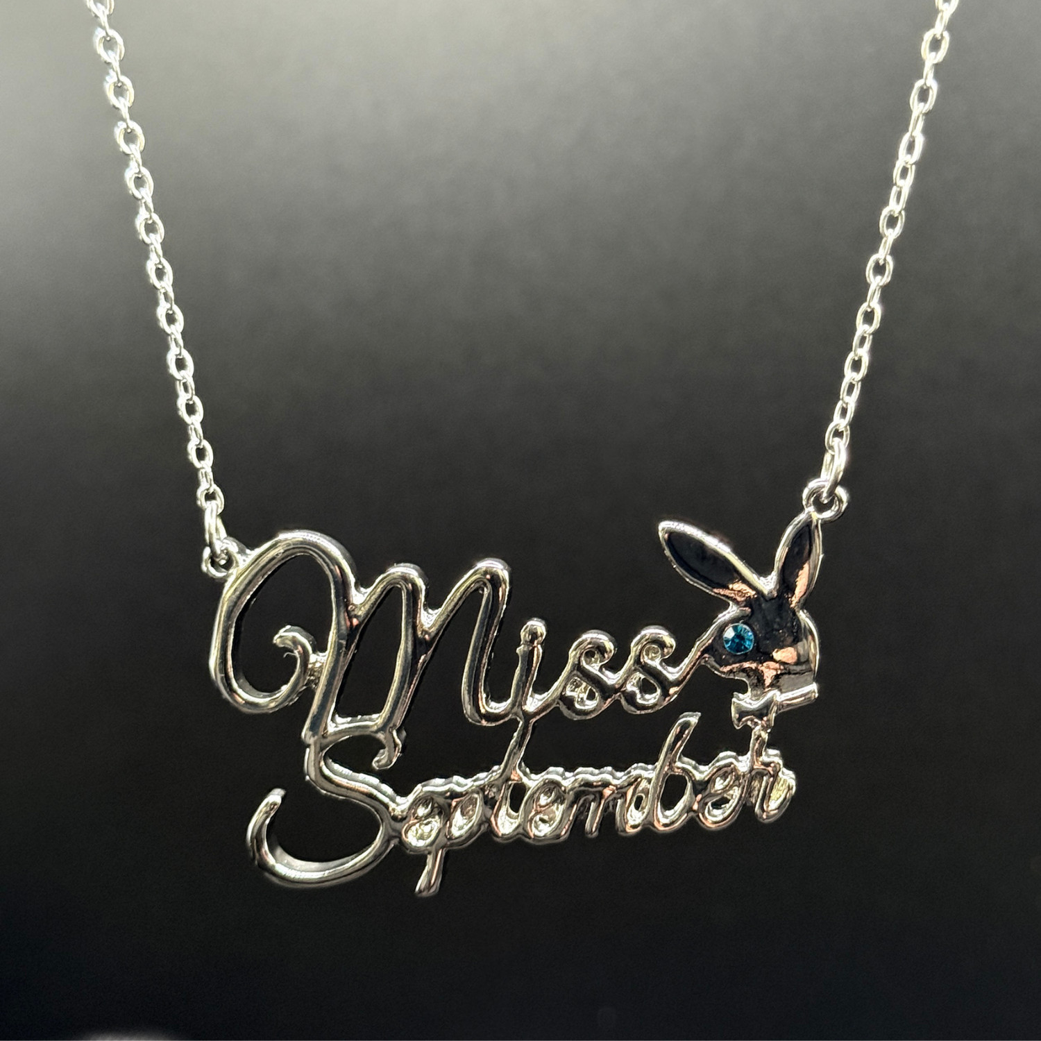 PLAYBOY MISS SEPTEMBER w/BIRTH MONTH STONE Necklace jewelry