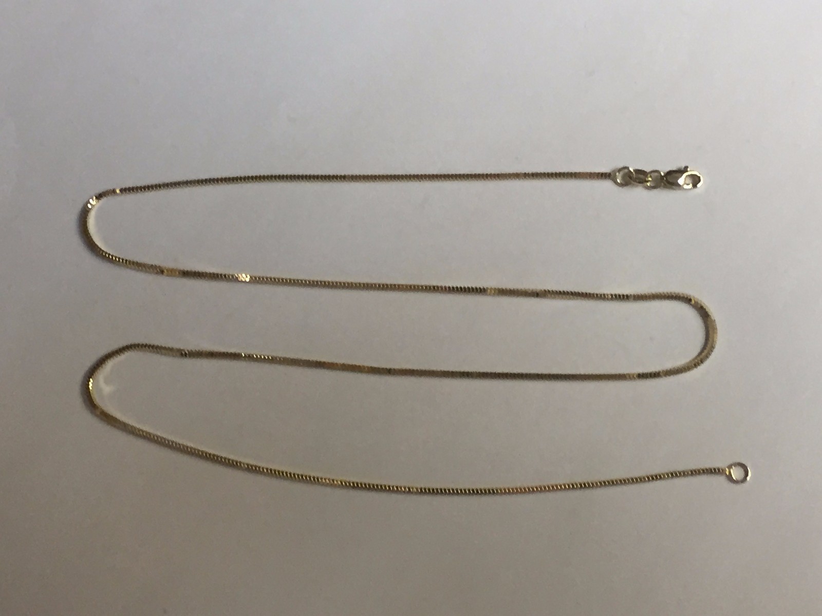 14k Yellow Gold 16″ MILANO Snake Pendant Chain Necklace 2 gram 1.3 MM ICE