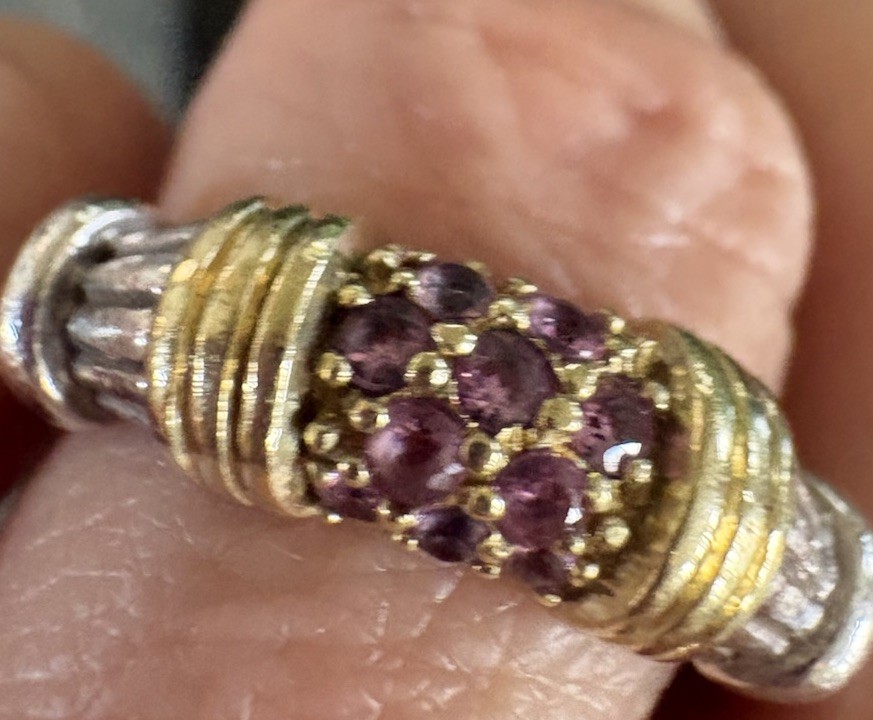 LAGOS CAVIAR 925 18k Gold AmethystRing, Size 6.5 authentic Guarantee