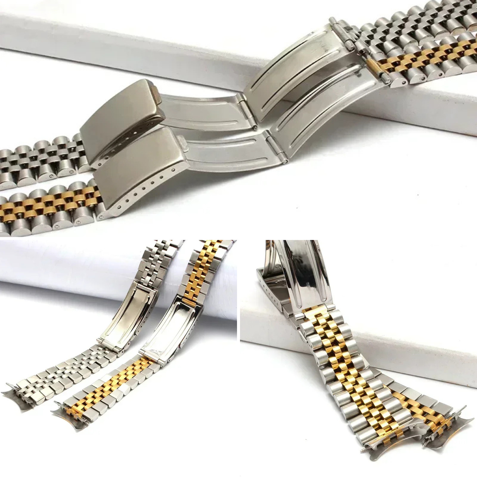 Jubilee Bracelet Curved End for Rolex Datejust 18–21mm Stainless Steel