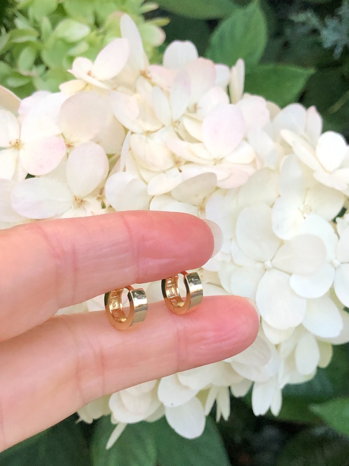 TINY Gold Huggie Hoop Earrings 925 Sterling Silver Mens Womens 9mm x3mm