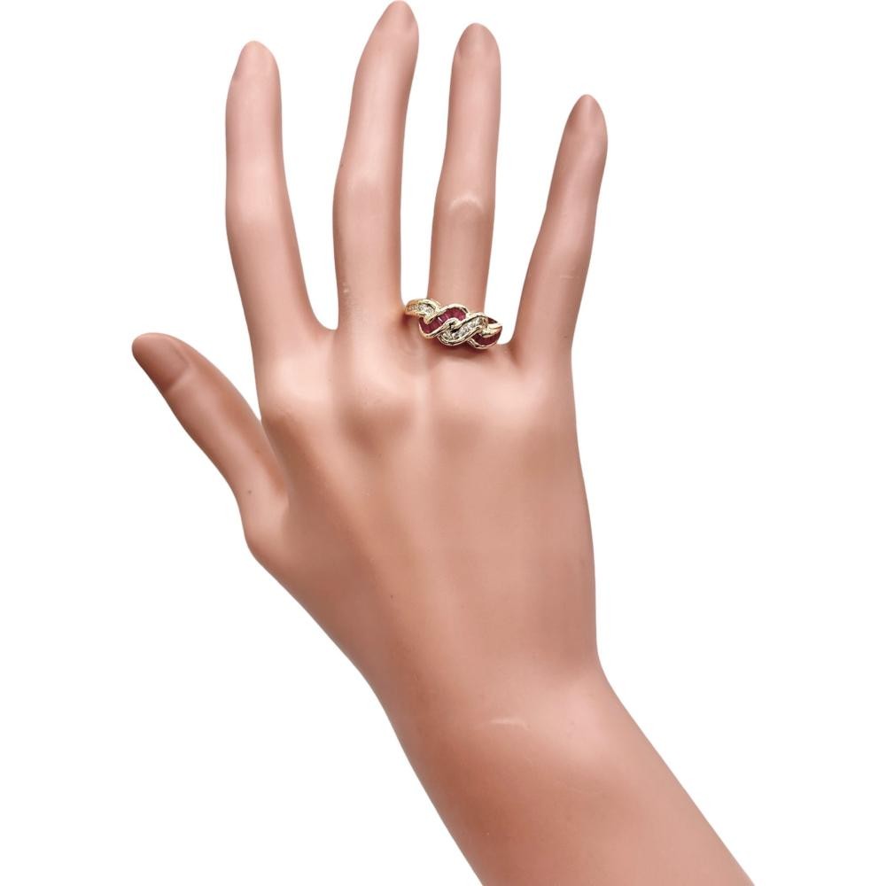 US 7.8 Ruby 0.65ct diamond 0.27ct Ring K18 Gold 4.3g Women