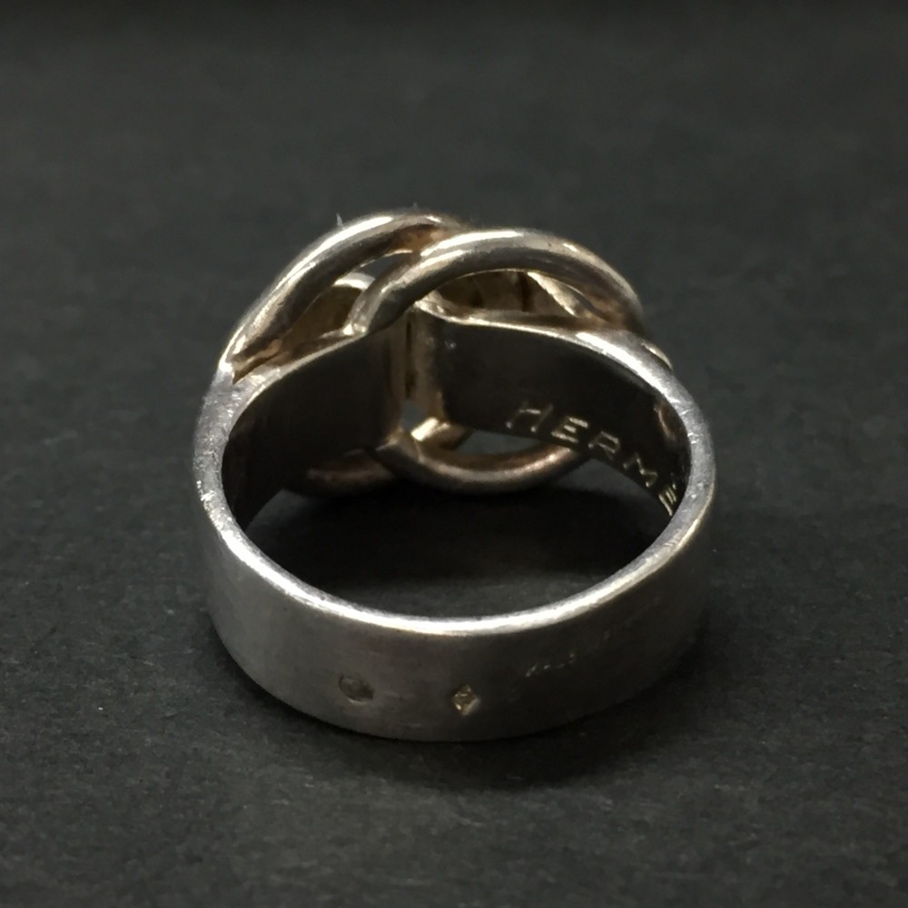 EGA HERMES Deux Anneaux Silver 925 6.5g Ring ISO sz:50/ZA0183