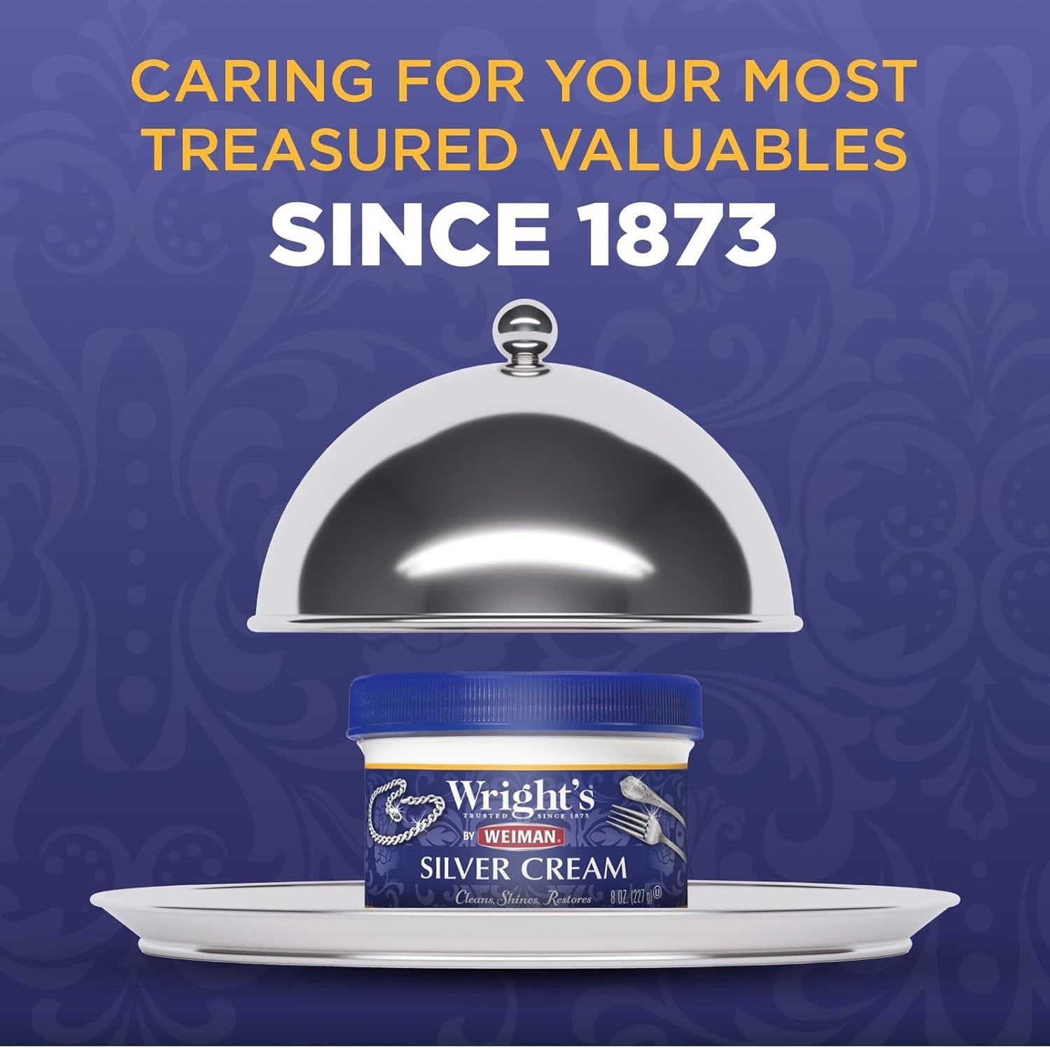 Gently Clean & Restore Silver with Wright’s Ammonia-Free Polish Cream – 8 oz