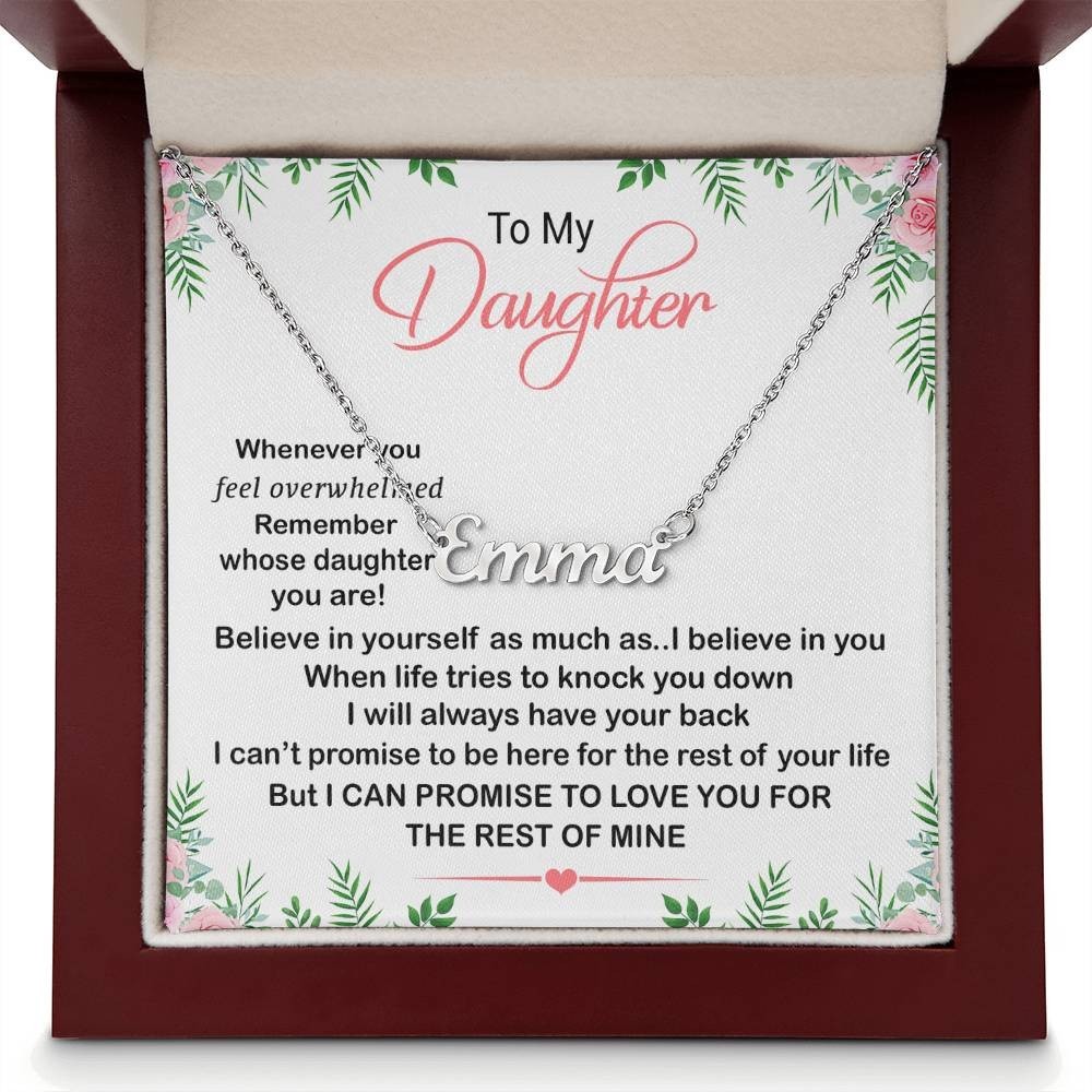 To My Daughter Custom Name Pendant Necklace, Inspirational Gift from Mom Dad