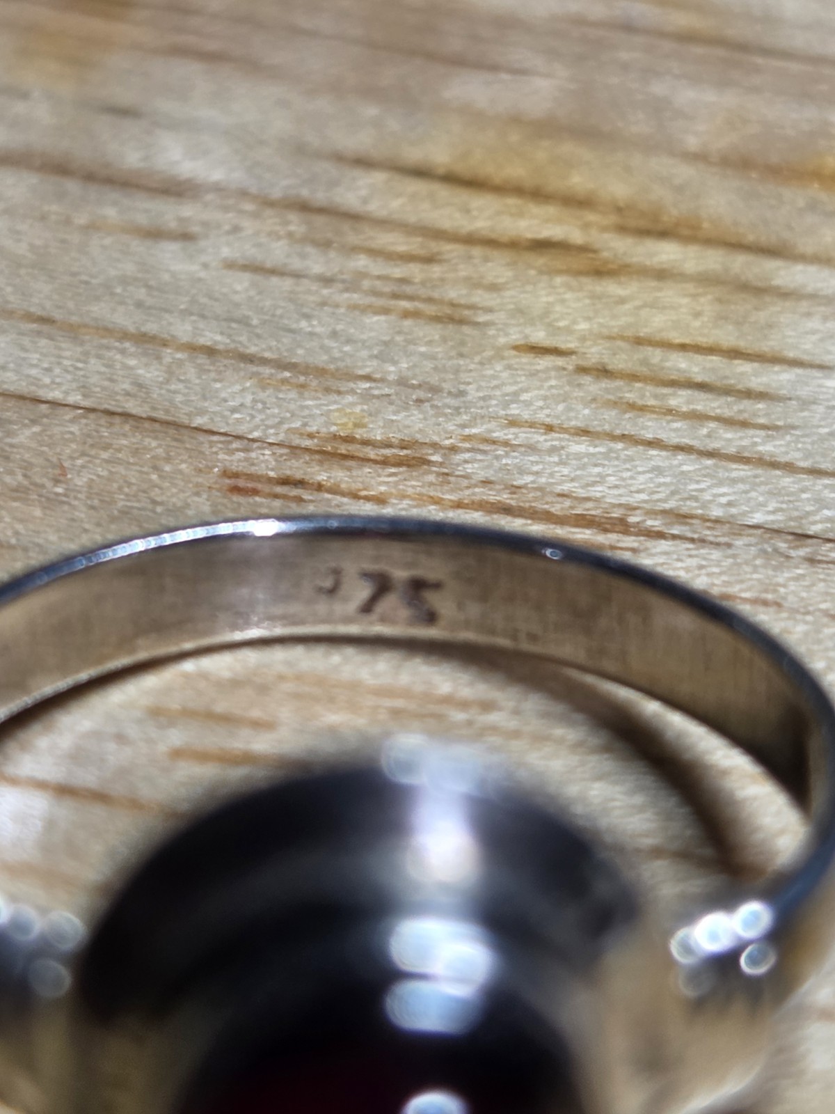 925 Sterling Silver Garnet Cabochon Ring Size 7 Artisan 2.91g
