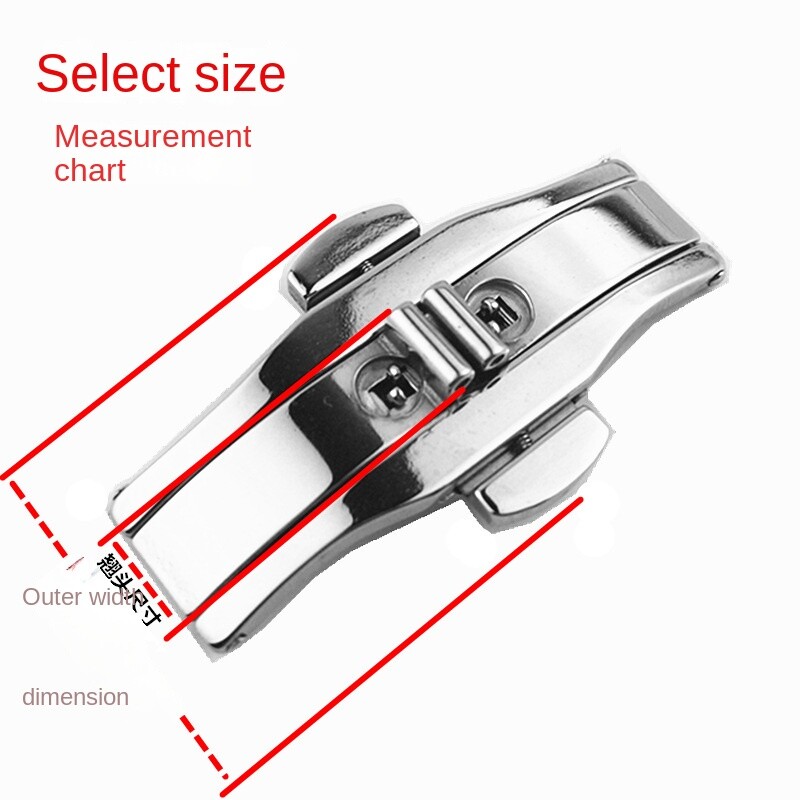 Premium Solid Stainless Steel Watch Buckle Butterfly Clasp15 18 19 21 23 25 27mm
