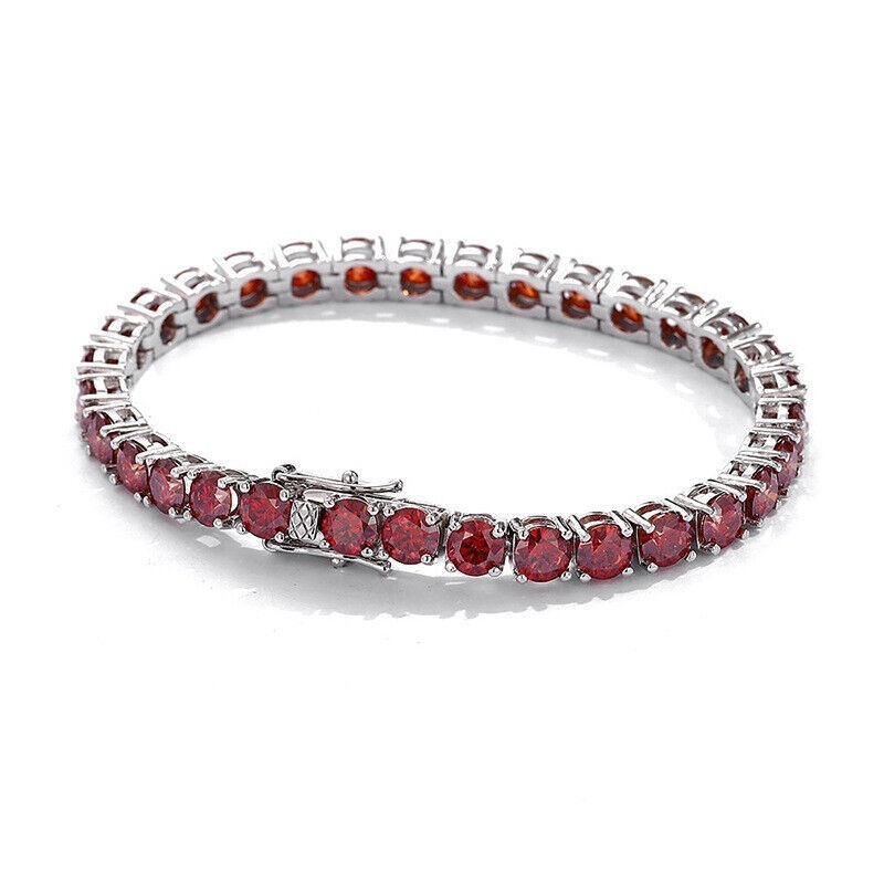 D Color Moissanite Tennis Chain Bracelet Solid 925 Sterling Silver Pass Tester