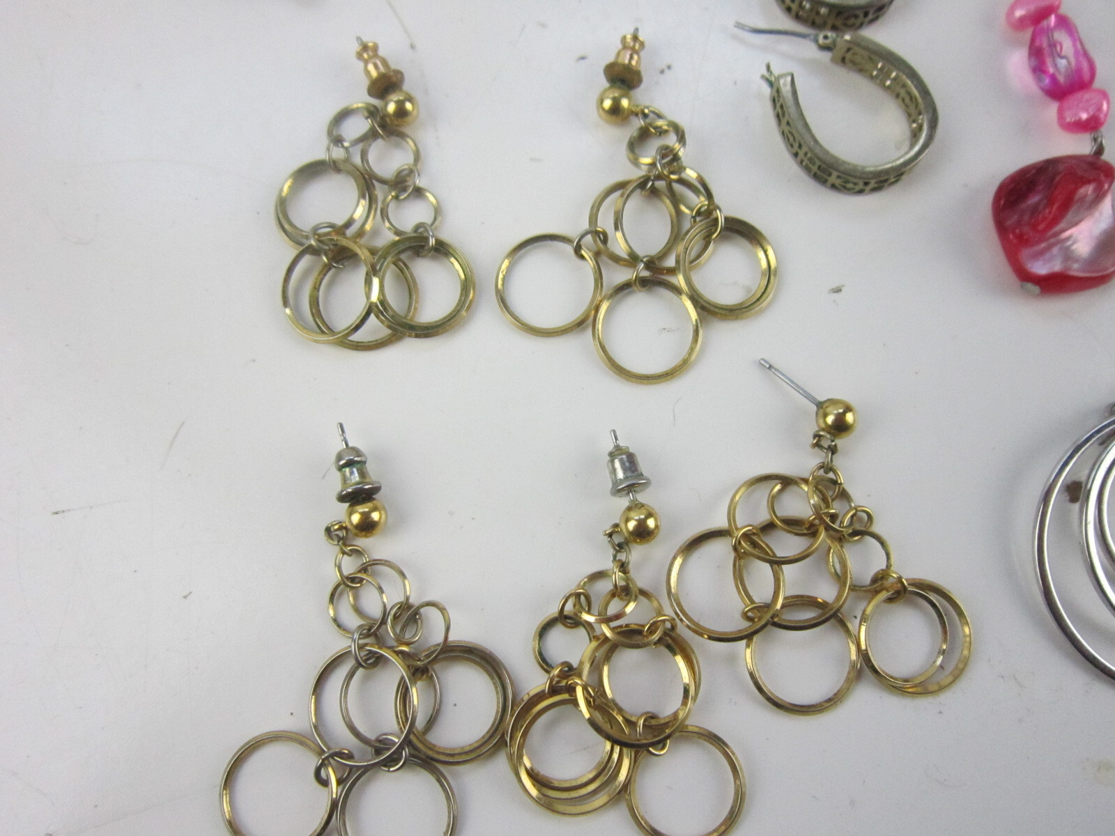 Vintage Earrings Lot, Some Clip On. Ring, Pendant. Not Researched.