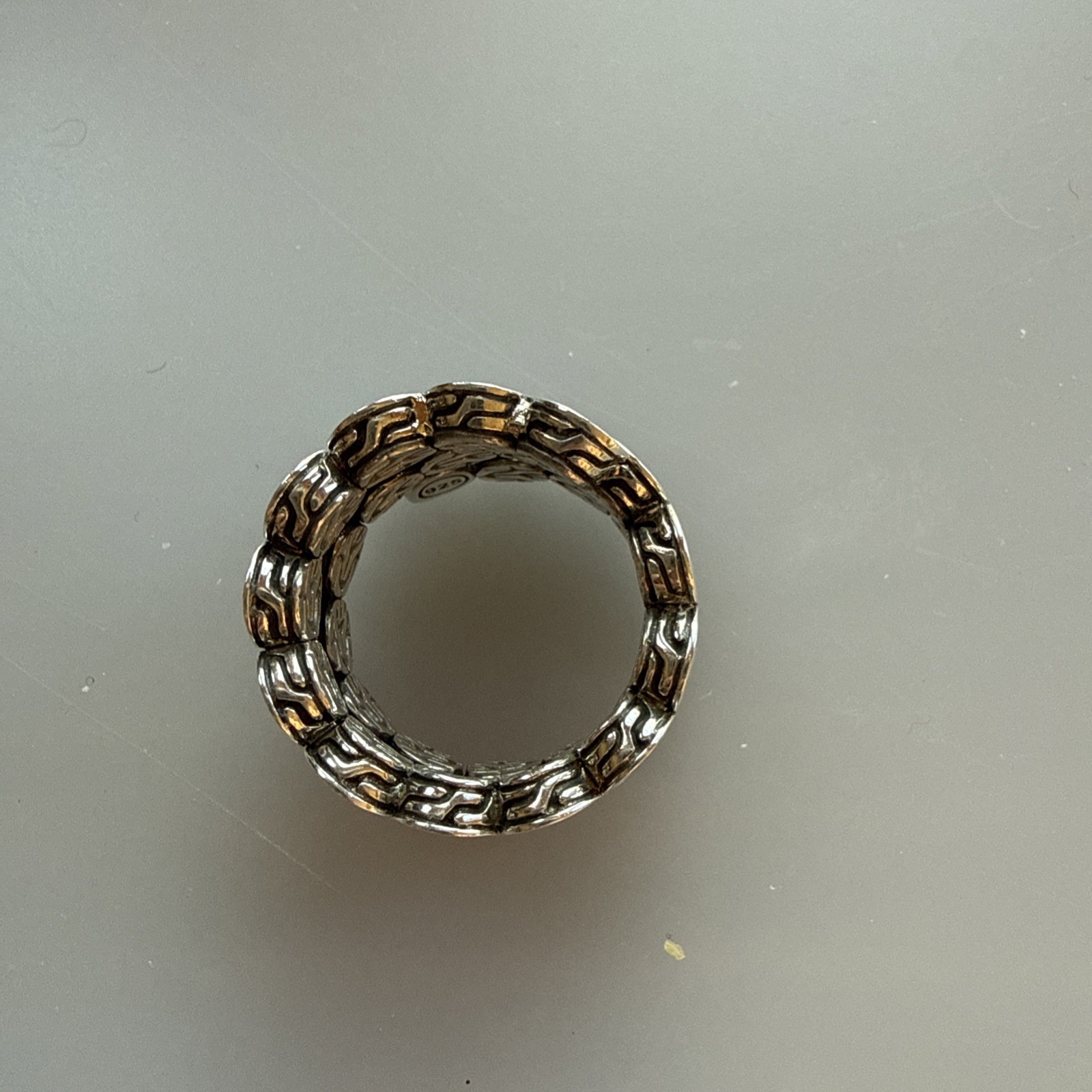 JOHN HARDY STERLING SILVER DOT DOUBLE COIL RING -SIZE 7