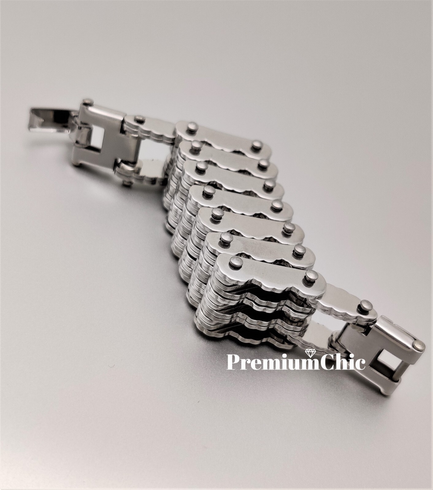 SOLID Stainless Steel Motorcycle Bike Chain Design Bracelet Men’s Jewelry 16MM