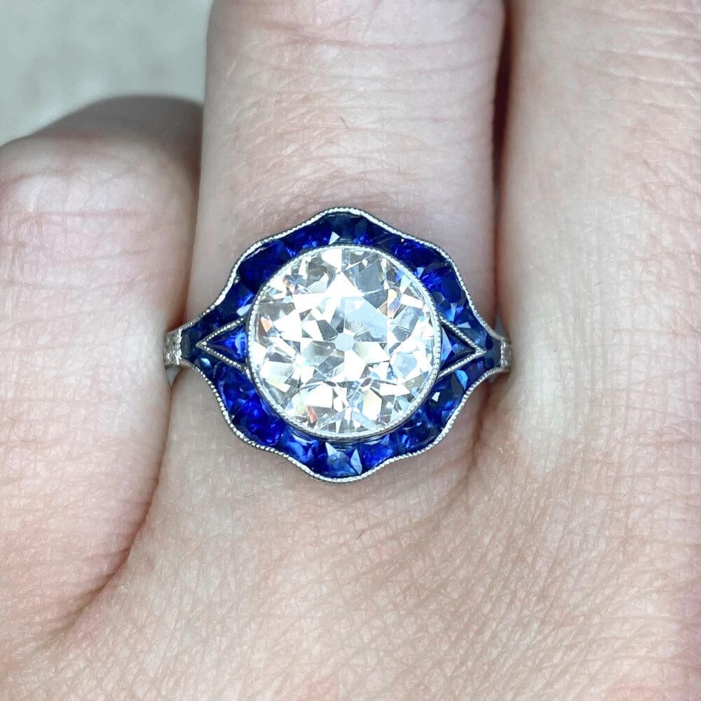 3Ct White Round Bezel Set Retro Style Engagement Wedding Ring Solid 925 Silver