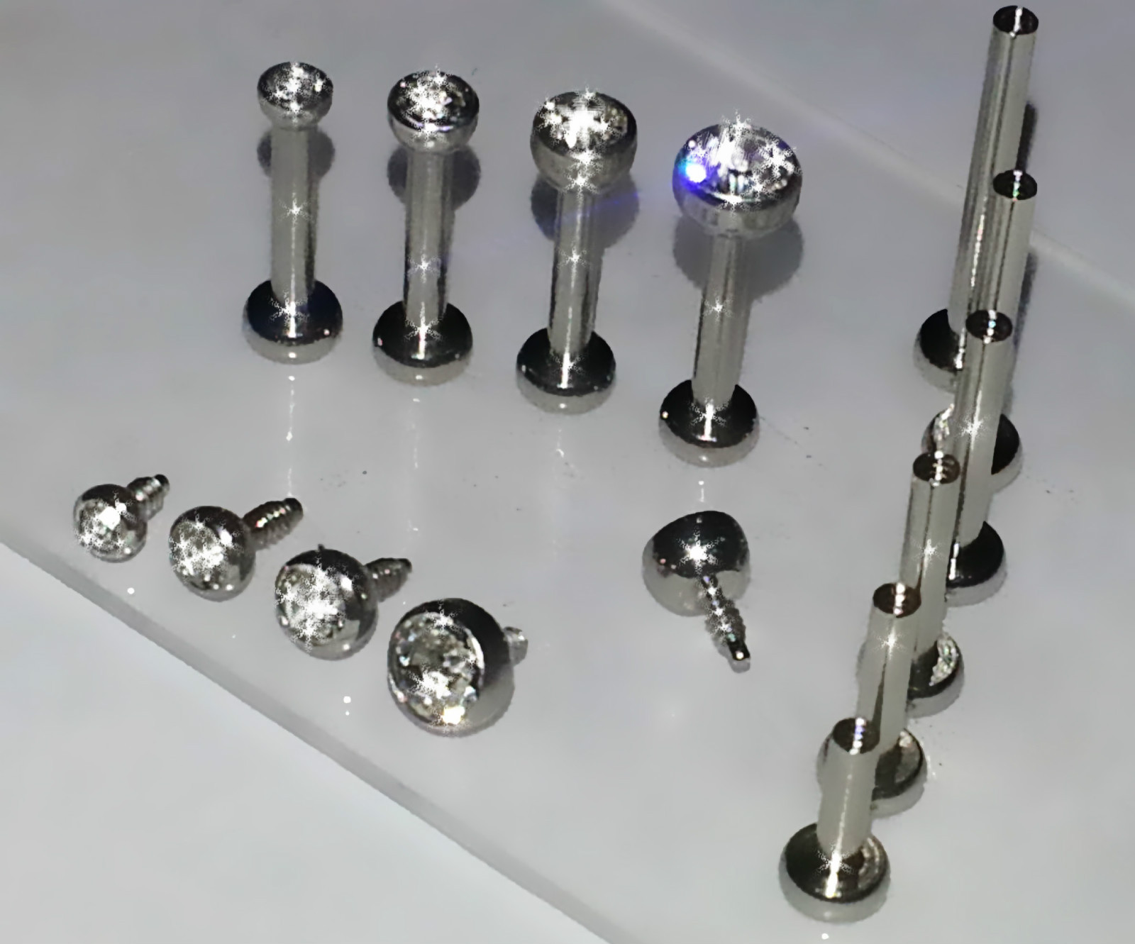 18g 1.5, 2, 2.5 or 3mm CLEAR CUSTOM LENGTH Nose Cartilage Forward Helix ~1 Stud