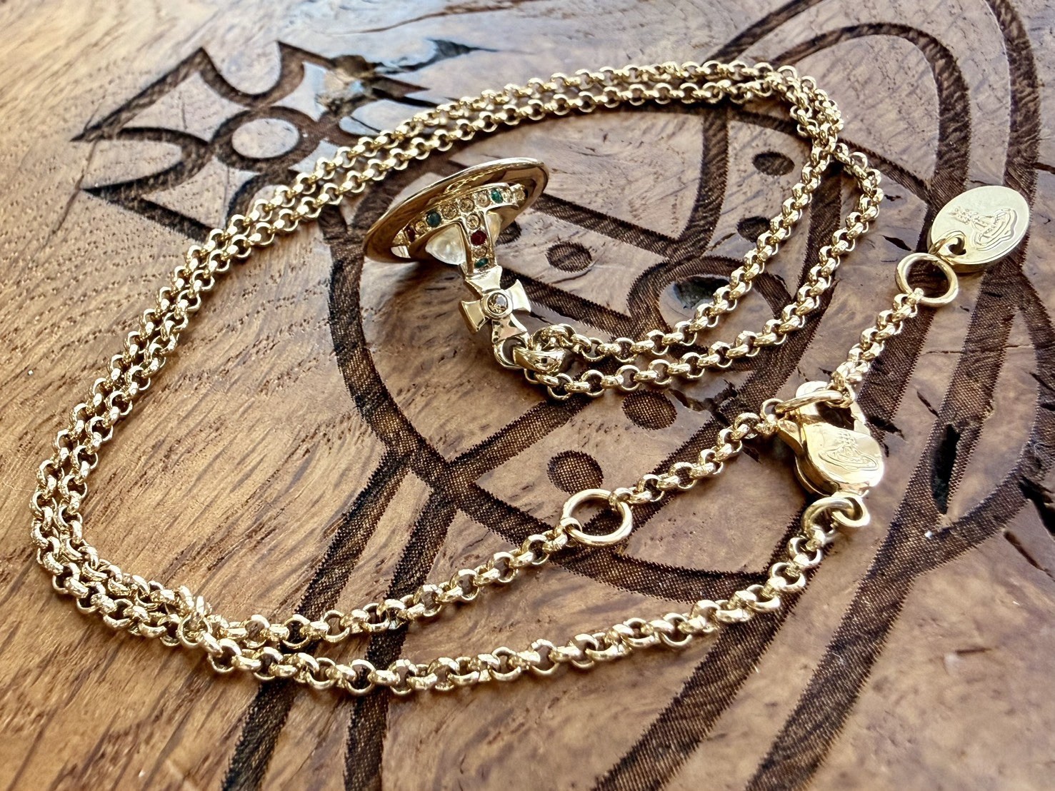 Vivienne Westwood Petite Orb Necklace Gold Current Excellent Condition