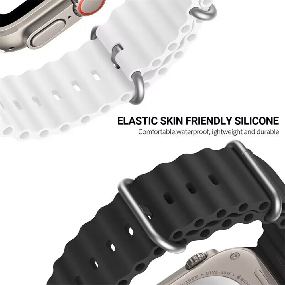 Ocean Band for Apple Watch 11 10 9 8 7 6 Silicone Sport Strap 44/41/45/49mm