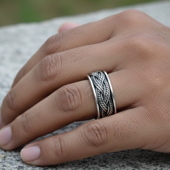 Beautiful 925 Sterling Silver Spinner Ring Handmade Jewelry Gift For her B-13