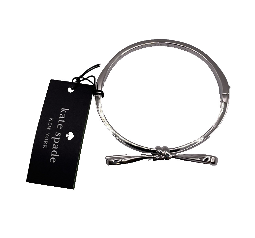 Kate Spade Bracelet Skinny Mini Bow Bangle Silver Tone O0RU2912 XMAS Gift $79