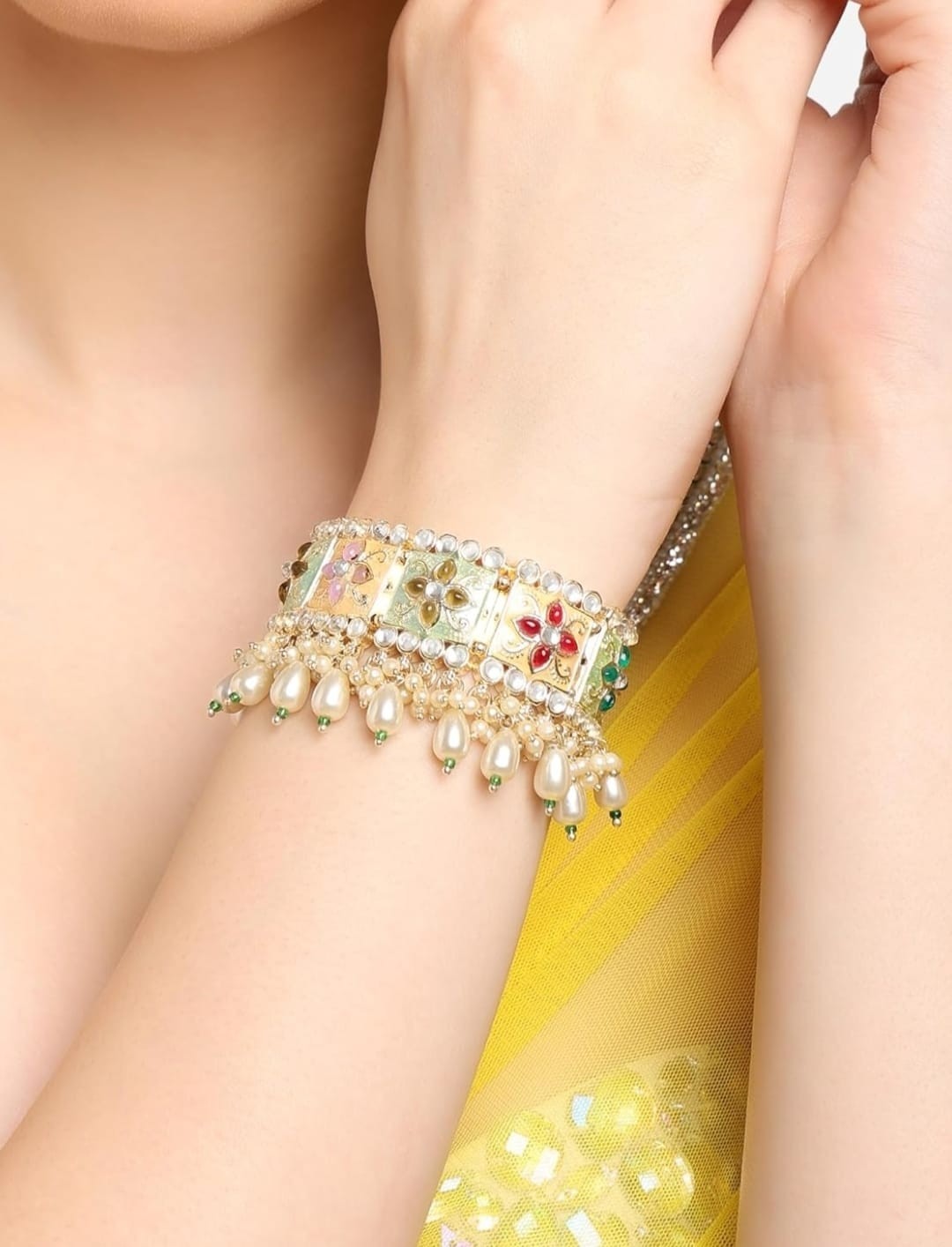 Indian bollywood handmade choker shaped bracelet for women and girls