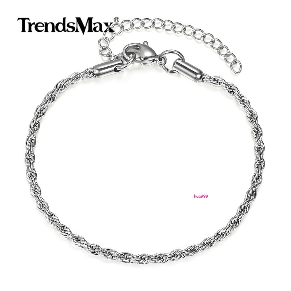 3/5/7mm 16-30″ Men’s Stainless Steel Twisted Rope Chain Necklace Choker Link