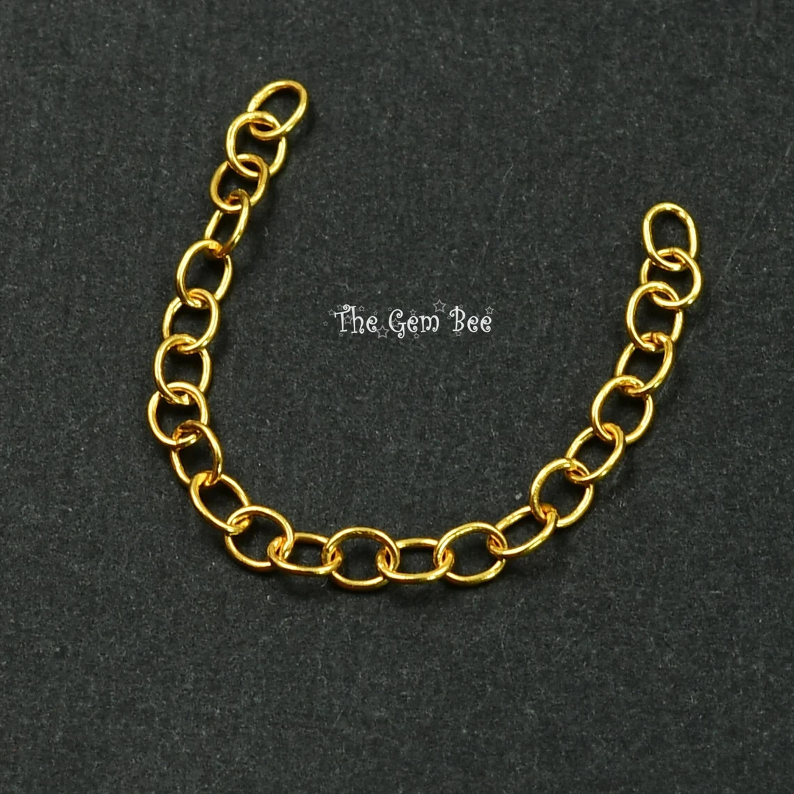 2.5mmx3.2mm 18k Solid Yellow Gold Simple Oval Cable Chain Extender 2 INCH Length