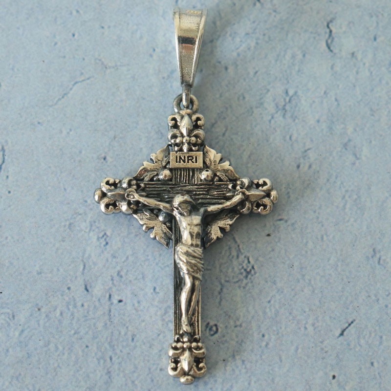8g Catholic Crucifixion Cross With Jesus Christ Pendant 925 SOLID STERLING SILVE