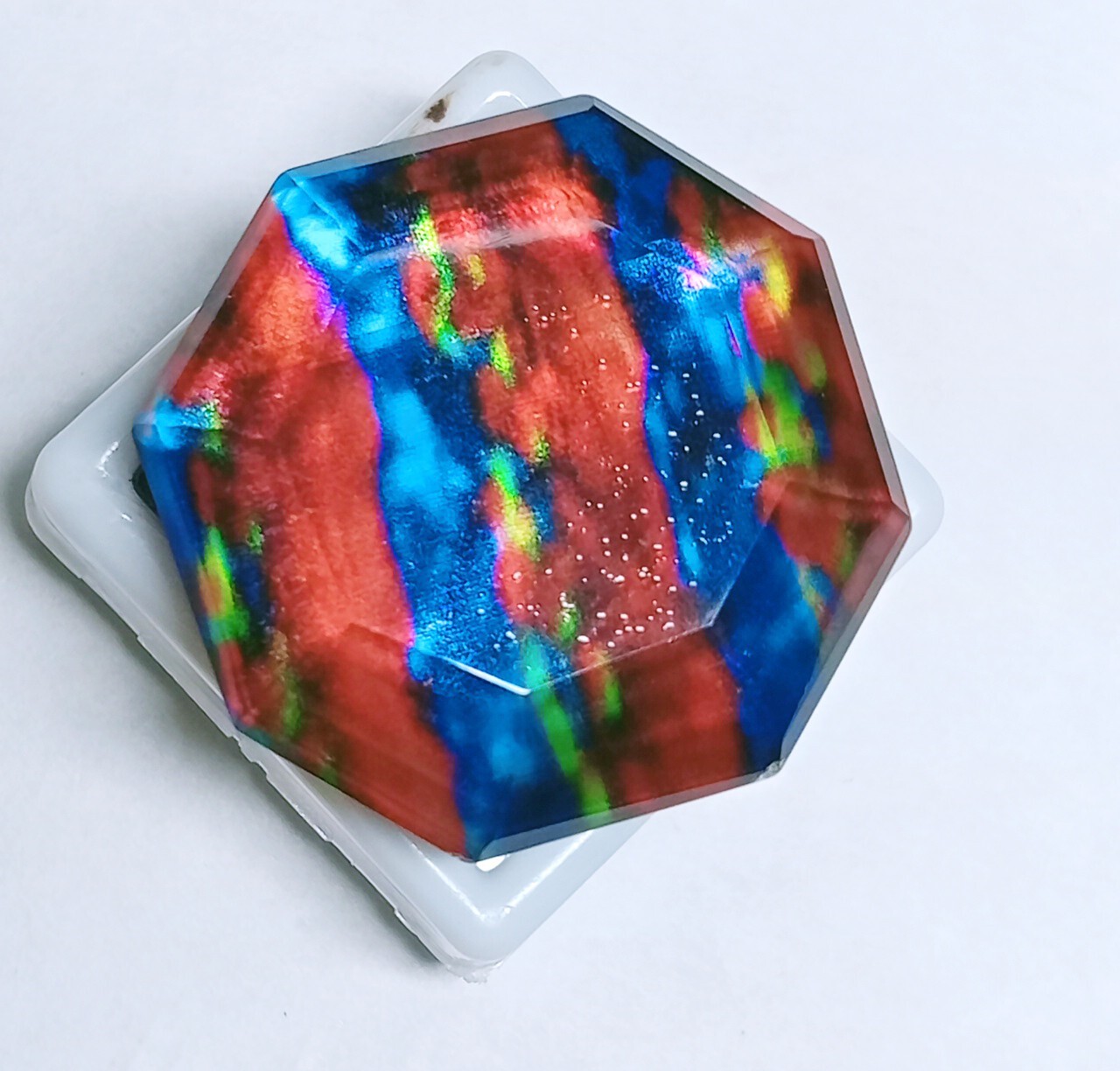 HUGE Doublet Ammolite Opal-like Organic Opal Octagon Shape 70 Ct EGL Certified