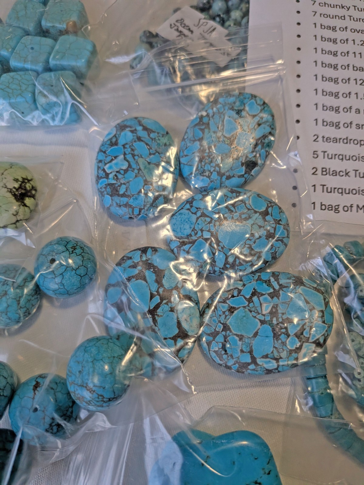 Turquoise & Magnesite beads Mixed Lot for DIY jewelry, Various size, shapes