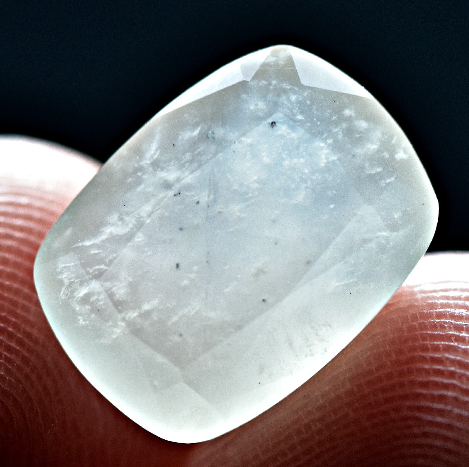 6.80 Carat Top Quality Faceted Rare White Grossular Cut Gem from Pakistan