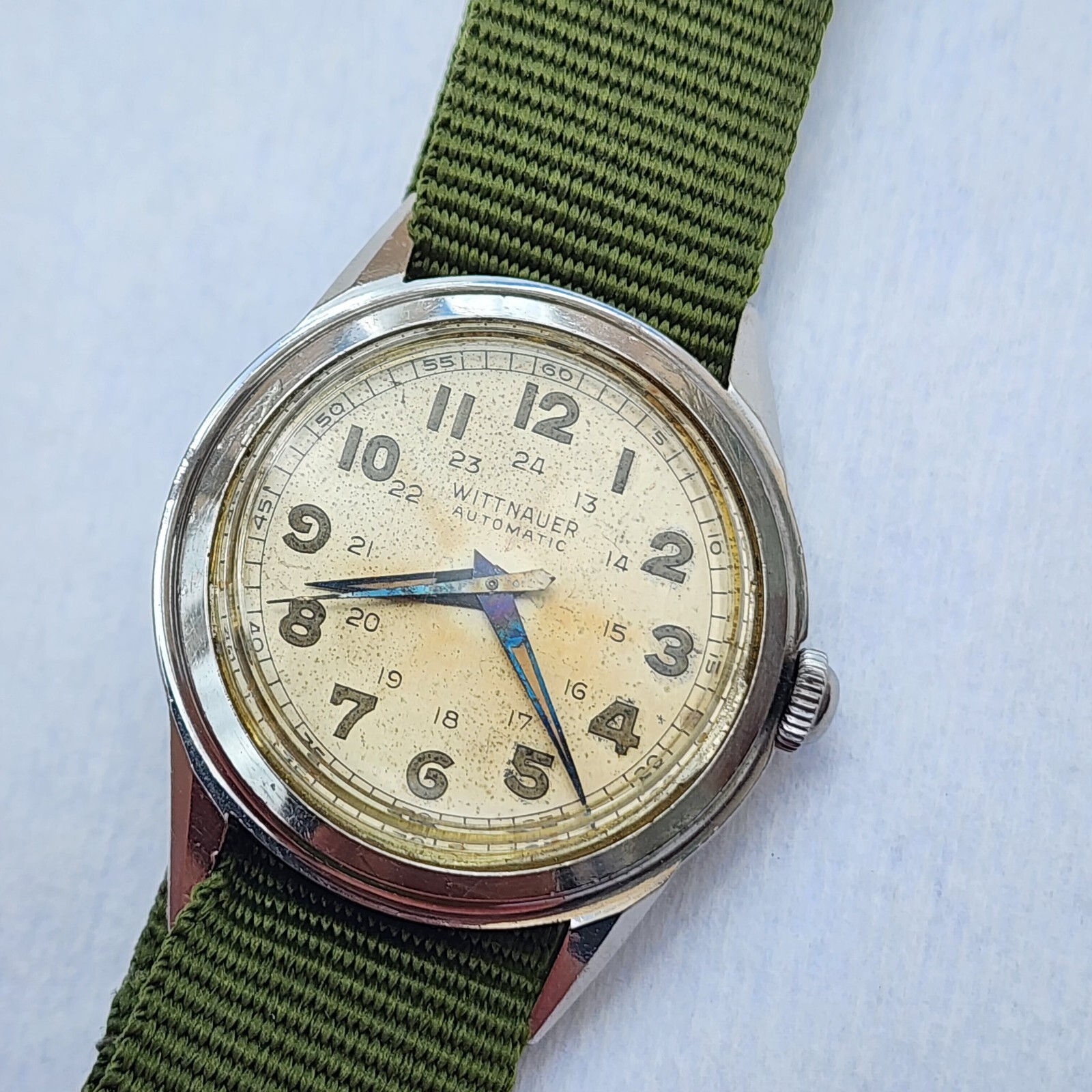 Vintage 1940’s Wittnauer Automatic Bumper WWII Military 33mm Men’s Watch